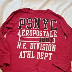 Aeropostale Maroon Graphic Long Sleeve Tee
